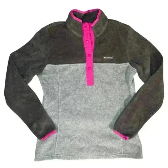 Columbia Women's Benton Springs Half Snap Pull Over in Gray and Pink - Size Smal - Picture 1 of 6